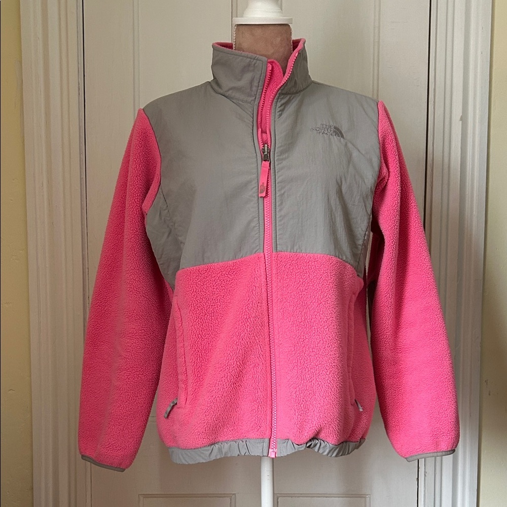 North Face Retro Denali Pink and Gray Fleece Jacket